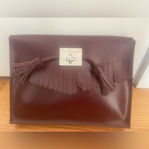 New without Tag! Doc Martens Cherry red leather kiltie clutch envelope purse